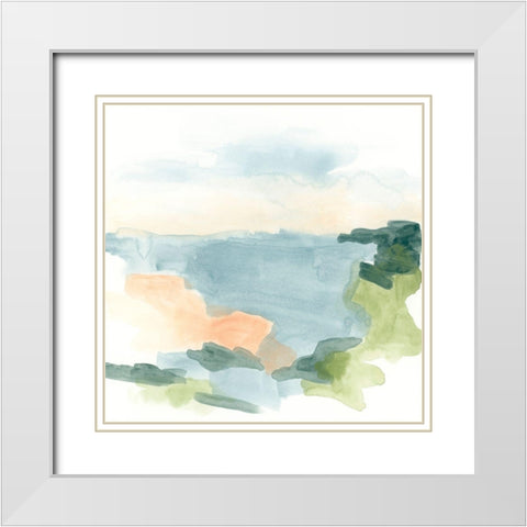 Muted Coast II White Modern Wood Framed Art Print with Double Matting by Vess, June Erica