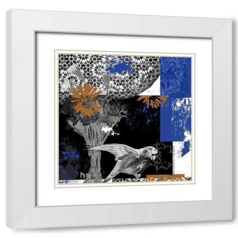 Bird Fragment II White Modern Wood Framed Art Print with Double Matting by Wang, Melissa