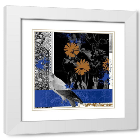 Bird Fragment III White Modern Wood Framed Art Print with Double Matting by Wang, Melissa