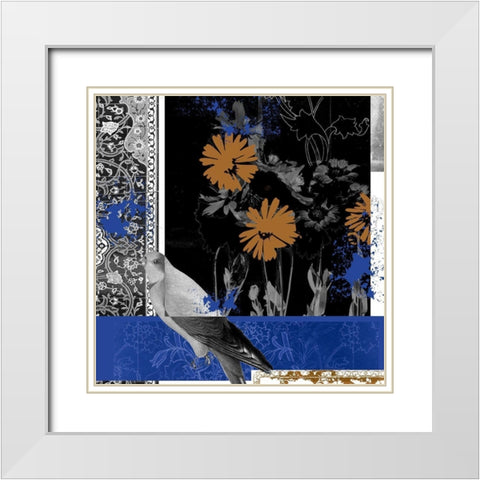 Bird Fragment III White Modern Wood Framed Art Print with Double Matting by Wang, Melissa