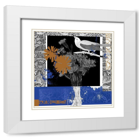 Bird Fragment IV White Modern Wood Framed Art Print with Double Matting by Wang, Melissa