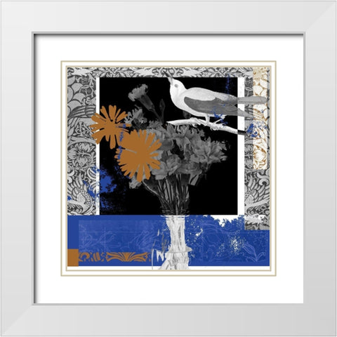 Bird Fragment IV White Modern Wood Framed Art Print with Double Matting by Wang, Melissa