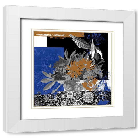 Bird Fragment V White Modern Wood Framed Art Print with Double Matting by Wang, Melissa