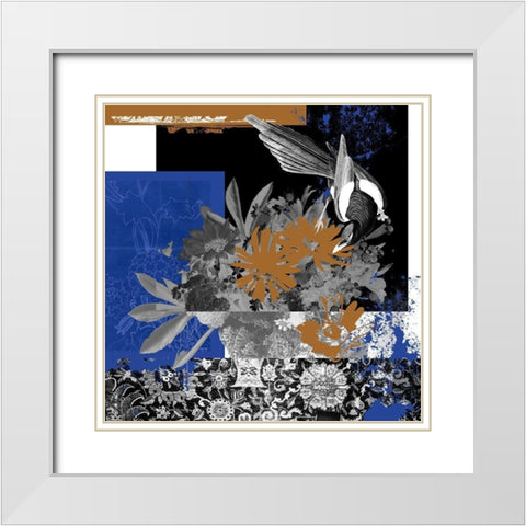 Bird Fragment V White Modern Wood Framed Art Print with Double Matting by Wang, Melissa