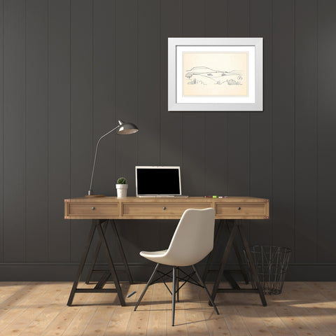 Deserts Edge I White Modern Wood Framed Art Print with Double Matting by Caroline, Emma