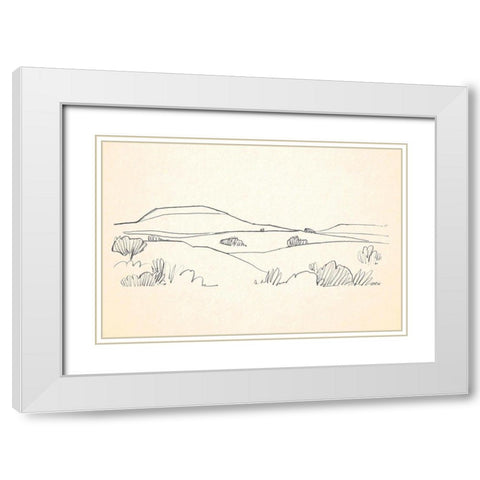Deserts Edge I White Modern Wood Framed Art Print with Double Matting by Caroline, Emma
