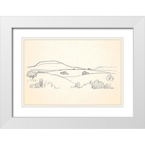 Deserts Edge I White Modern Wood Framed Art Print with Double Matting by Caroline, Emma