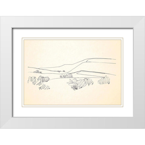 Deserts Edge II White Modern Wood Framed Art Print with Double Matting by Caroline, Emma
