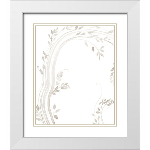 Light Vines I White Modern Wood Framed Art Print with Double Matting by Popp, Grace