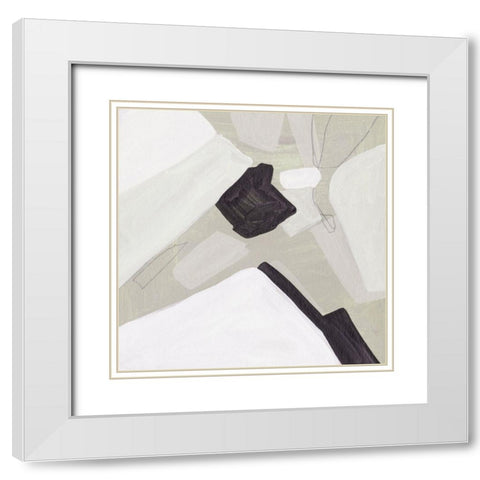 Foggy Mountains III White Modern Wood Framed Art Print with Double Matting by Wang, Melissa