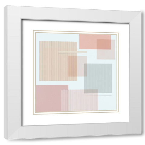 Soothing Fields I White Modern Wood Framed Art Print with Double Matting by Wang, Melissa