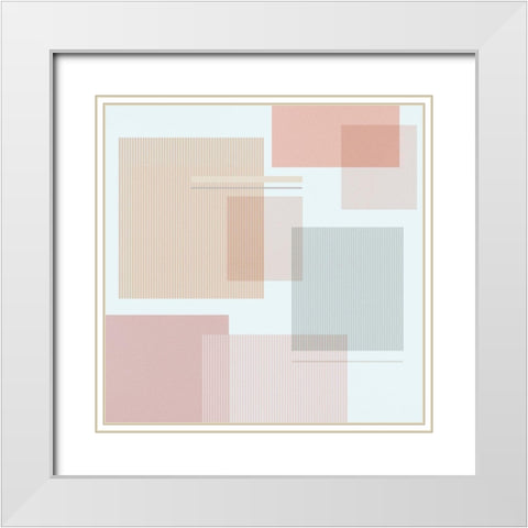 Soothing Fields I White Modern Wood Framed Art Print with Double Matting by Wang, Melissa