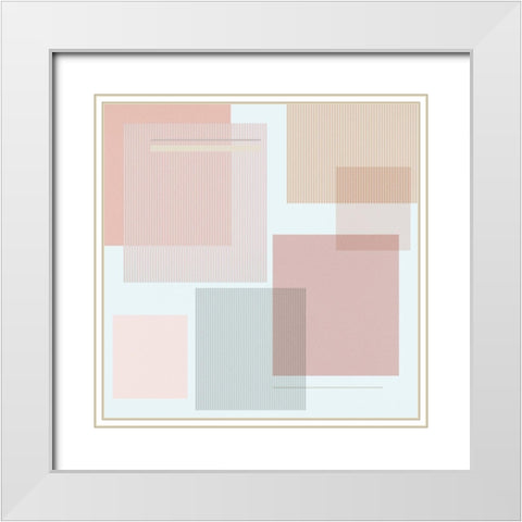 Soothing Fields II White Modern Wood Framed Art Print with Double Matting by Wang, Melissa