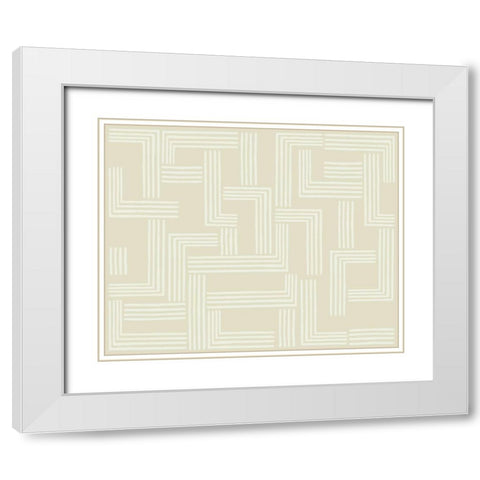 The Collision I White Modern Wood Framed Art Print with Double Matting by Wang, Melissa