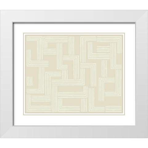 The Collision I White Modern Wood Framed Art Print with Double Matting by Wang, Melissa
