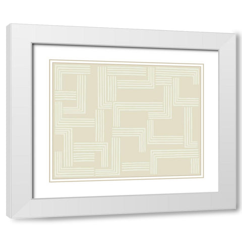 The Collision II White Modern Wood Framed Art Print with Double Matting by Wang, Melissa