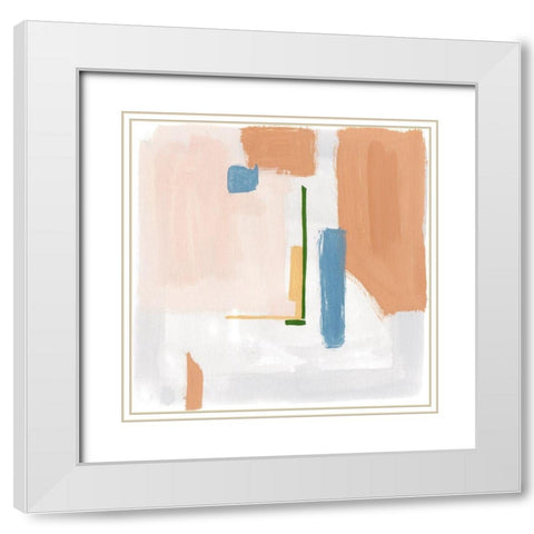 Warm Tone I White Modern Wood Framed Art Print with Double Matting by Wang, Melissa