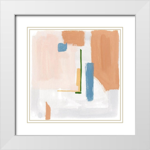 Warm Tone I White Modern Wood Framed Art Print with Double Matting by Wang, Melissa