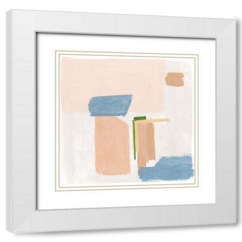 Warm Tone III White Modern Wood Framed Art Print with Double Matting by Wang, Melissa