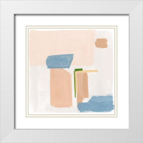 Warm Tone III White Modern Wood Framed Art Print with Double Matting by Wang, Melissa