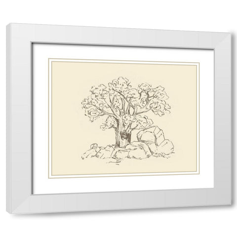 Wooded Path I White Modern Wood Framed Art Print with Double Matting by Wang, Melissa