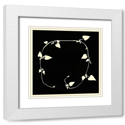 Vine of Hearts II White Modern Wood Framed Art Print with Double Matting by Wang, Melissa