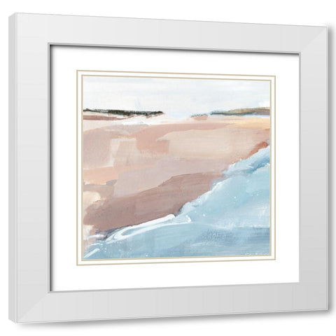 Beach Walk I White Modern Wood Framed Art Print with Double Matting by Warren, Annie