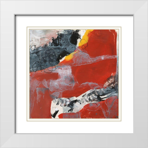 Lava I White Modern Wood Framed Art Print with Double Matting by Combs, Joyce