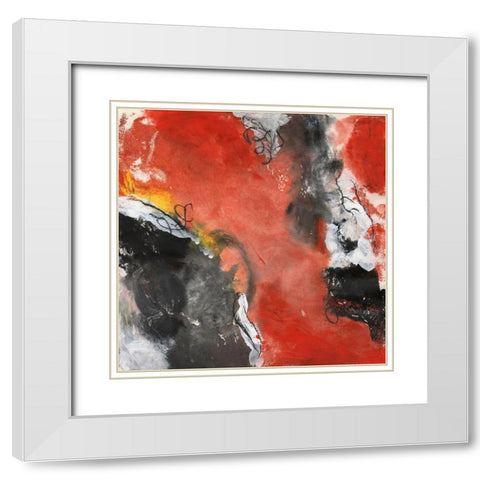Lava II White Modern Wood Framed Art Print with Double Matting by Combs, Joyce