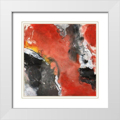 Lava II White Modern Wood Framed Art Print with Double Matting by Combs, Joyce