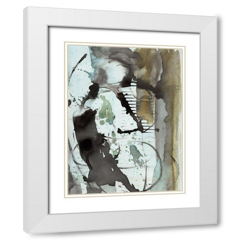 Lyrical Abstract I White Modern Wood Framed Art Print with Double Matting by Combs, Joyce