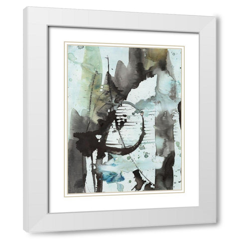 Lyrical Abstract II White Modern Wood Framed Art Print with Double Matting by Combs, Joyce