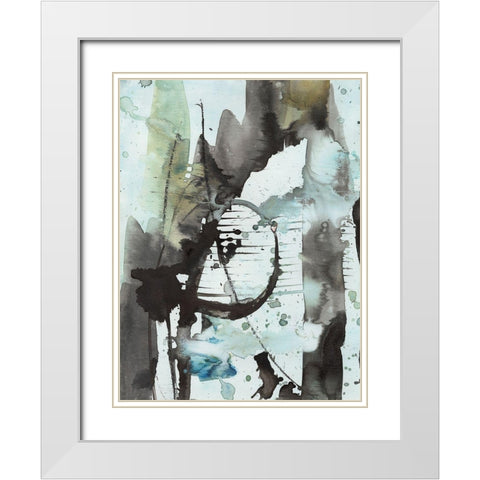 Lyrical Abstract II White Modern Wood Framed Art Print with Double Matting by Combs, Joyce