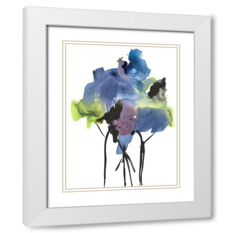 Natures Bouquet I White Modern Wood Framed Art Print with Double Matting by Combs, Joyce