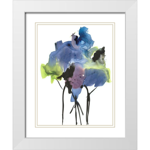 Natures Bouquet I White Modern Wood Framed Art Print with Double Matting by Combs, Joyce