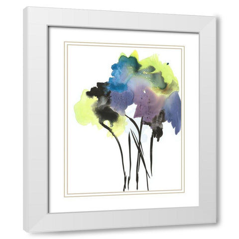 Natures Bouquet II White Modern Wood Framed Art Print with Double Matting by Combs, Joyce