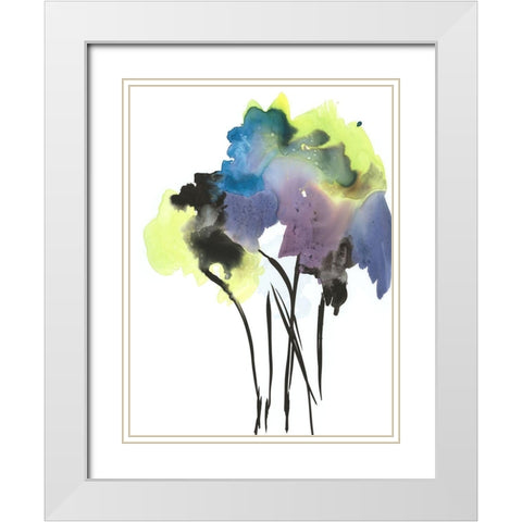 Natures Bouquet II White Modern Wood Framed Art Print with Double Matting by Combs, Joyce