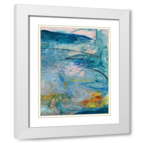 Spring Winds V White Modern Wood Framed Art Print with Double Matting by Combs, Joyce