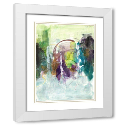 Moving On I White Modern Wood Framed Art Print with Double Matting by Combs, Joyce