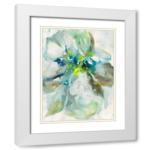 Maybe Petunias I White Modern Wood Framed Art Print with Double Matting by Combs, Joyce