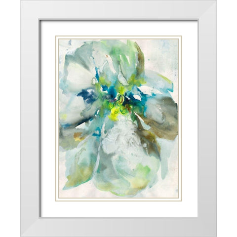 Maybe Petunias I White Modern Wood Framed Art Print with Double Matting by Combs, Joyce