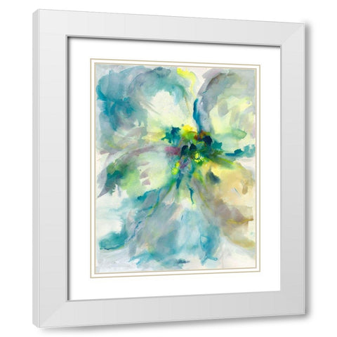 Maybe Petunias II White Modern Wood Framed Art Print with Double Matting by Combs, Joyce