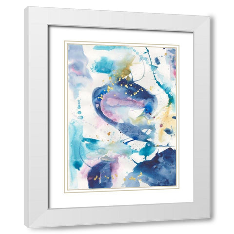 Fiesta II White Modern Wood Framed Art Print with Double Matting by Combs, Joyce