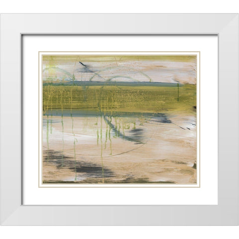 Aquatic Reflections I White Modern Wood Framed Art Print with Double Matting by Combs, Joyce