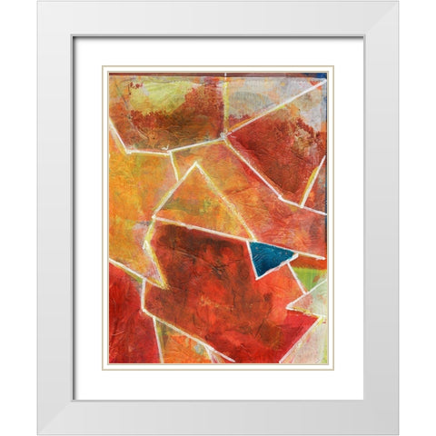 Primary Connection VII White Modern Wood Framed Art Print with Double Matting by Combs, Joyce