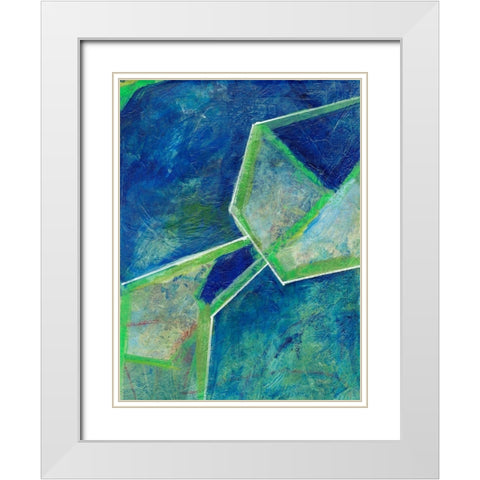 Geometric in Cool III White Modern Wood Framed Art Print with Double Matting by Combs, Joyce