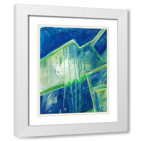 Geometric in Cool V White Modern Wood Framed Art Print with Double Matting by Combs, Joyce