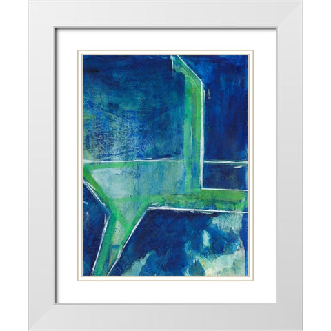 Geometric in Cool VIII White Modern Wood Framed Art Print with Double Matting by Combs, Joyce