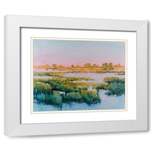 Marshland View I White Modern Wood Framed Art Print with Double Matting by OToole, Tim