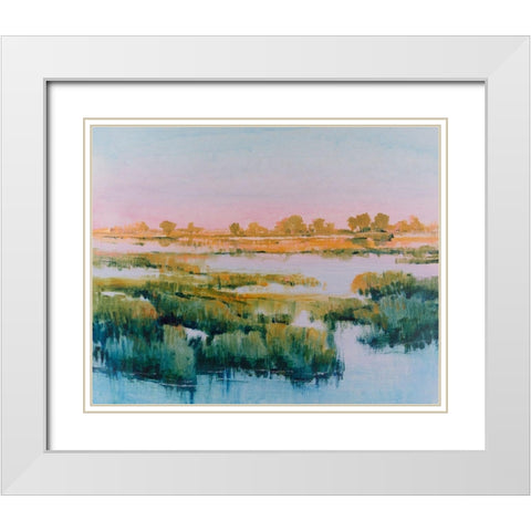 Marshland View I White Modern Wood Framed Art Print with Double Matting by OToole, Tim